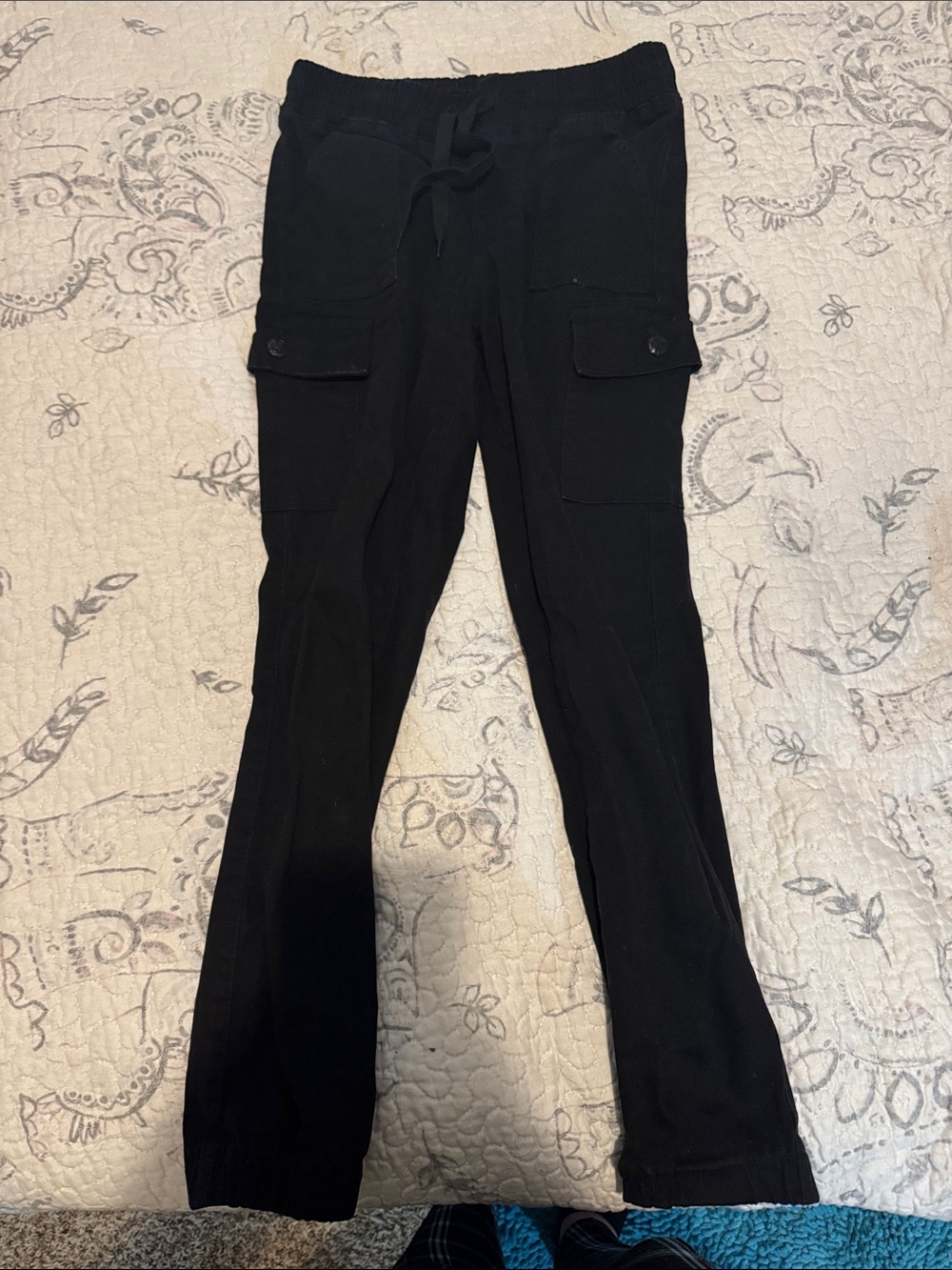 Women's Black Jeggings with Cargo Pockets - Unbranded